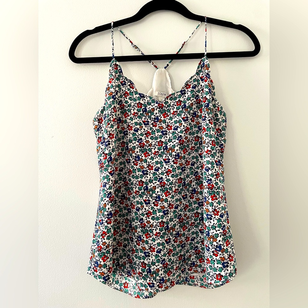 J. Crew Scalloped ditsy floral scalloped tank top - Size 2